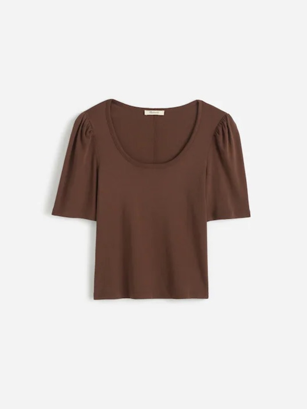 Madewell Puff-Sleeve Scoopneck Tee in brown size medium
